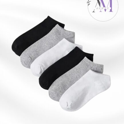 Pack of 6 Unisex Cotton Ankle Socks