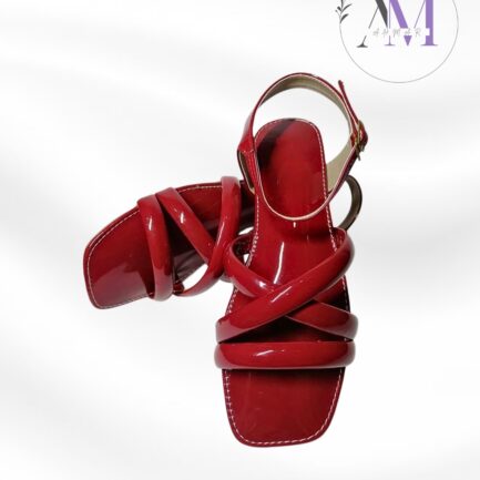 Glossy Glam Patent Leather Flats For Women - Red, 38