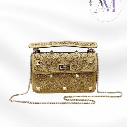 Vintage Sparkle Studded PU Leather Bag For Women