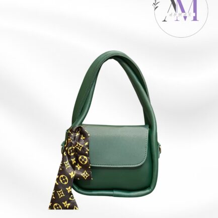 Hand-Carry Handbag with Printed Scarf & Inner Pocket For Women